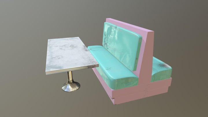 table/booth_retrodiner 3D Model