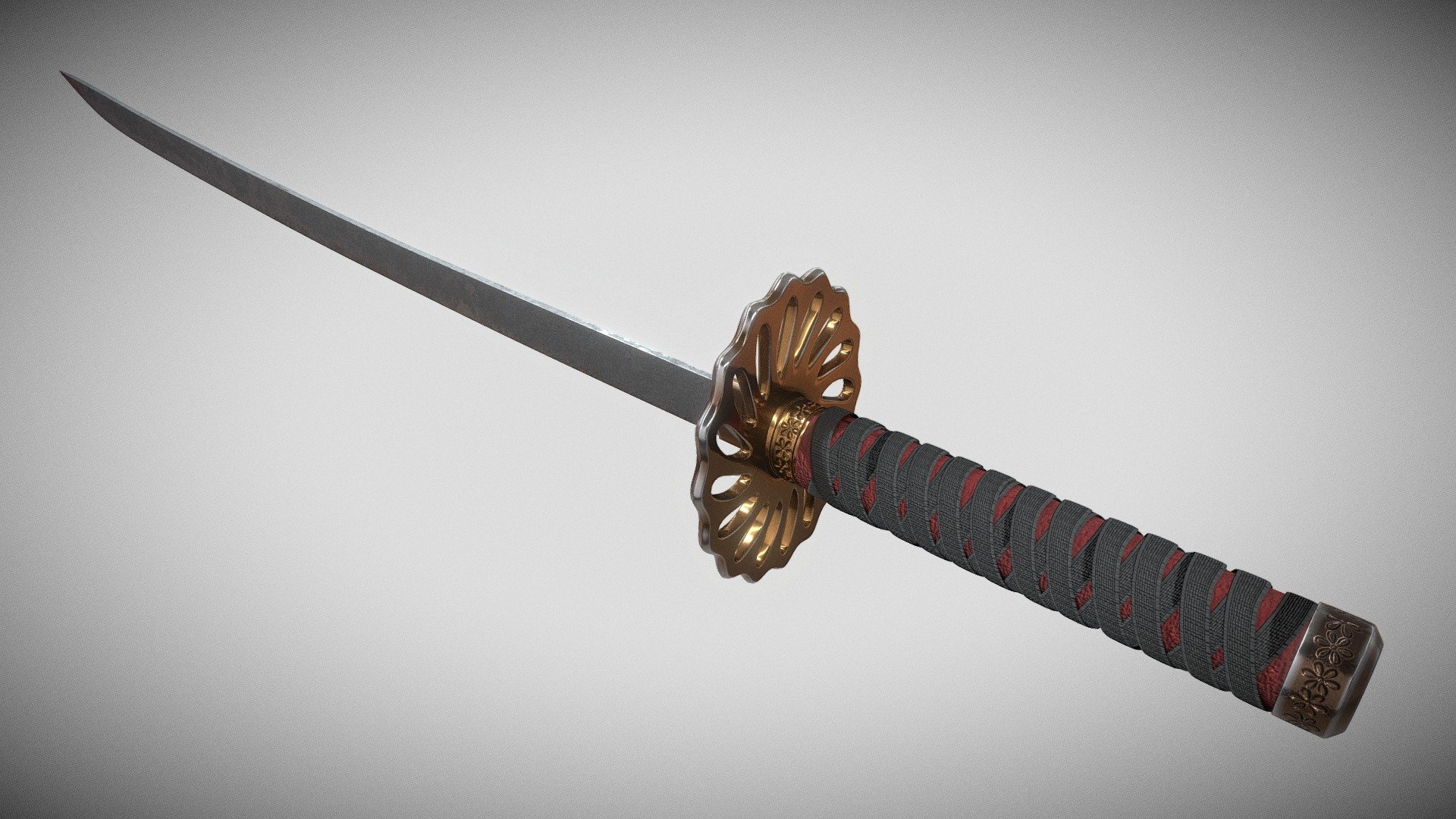 Samurai Katana Sword - 3D model by sharifakram [82fd427] - Sketchfab