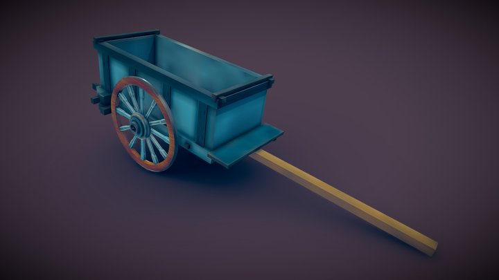 Wood cart 3D Model
