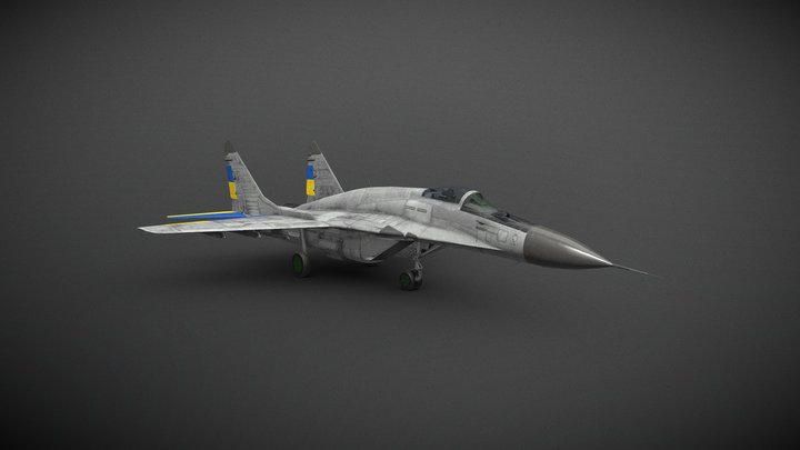 MiG-29 Ukraine Recovered High Visibility 2024 3D Model
