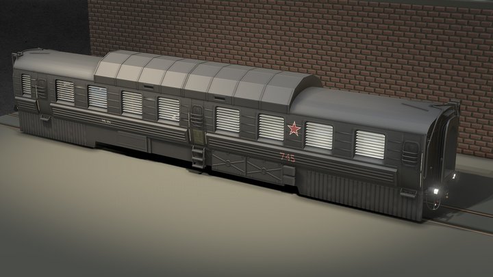 Soviet Armoured Train - Carriage 2 3D Model