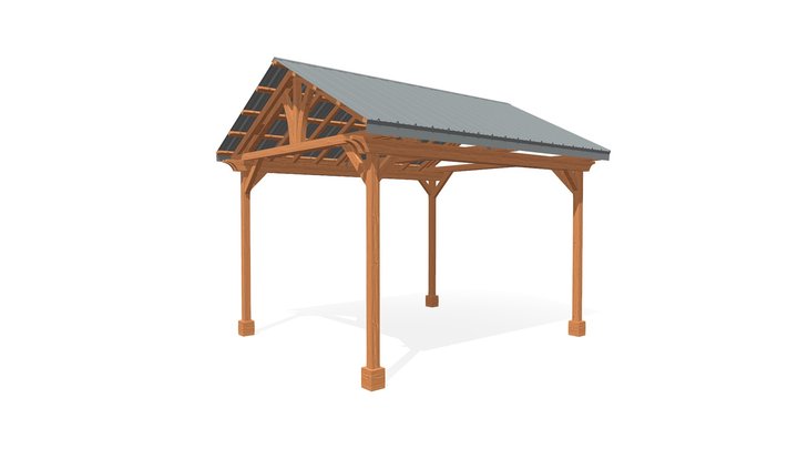 The Breezy Small Pavilion 14 ft L x 12 ft W 3D Model