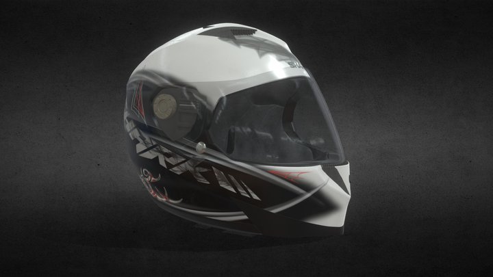 Shark motorcycle helmet 3D Model