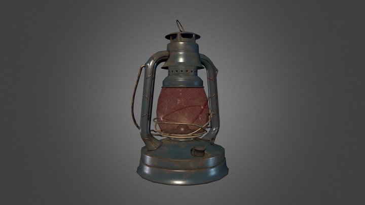 Vintage Railroad Lantern 3D Model