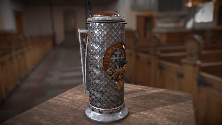 Completed Clan Donald Beer Stein 3D Model