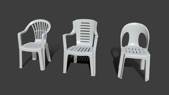 Plastic Chair Pack 3D Model