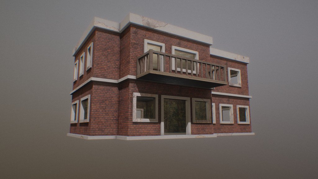 Textured Building with Interior