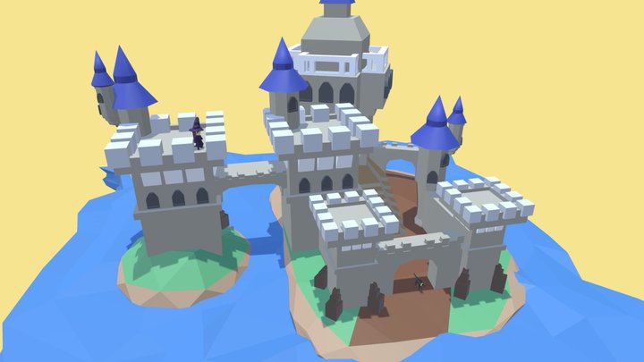Low Poly Castle Blender 3D Model