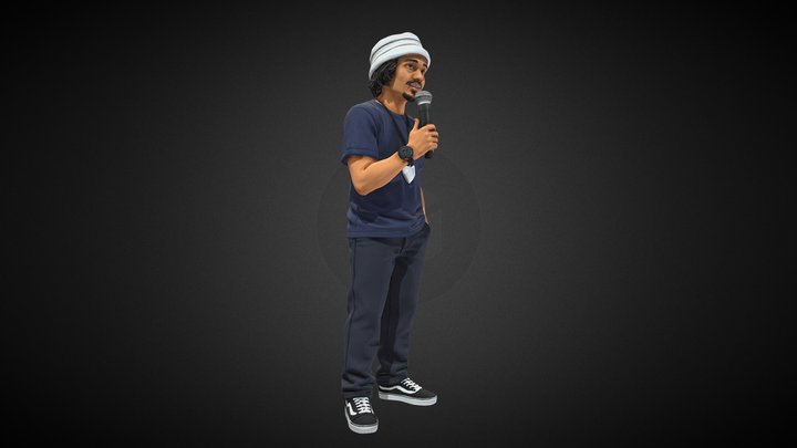 Stylized 3D Stand-Up Comedian Character