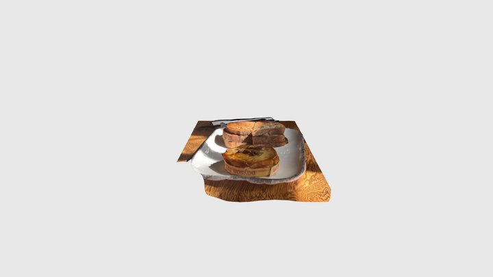 Brie & bread 3D Model