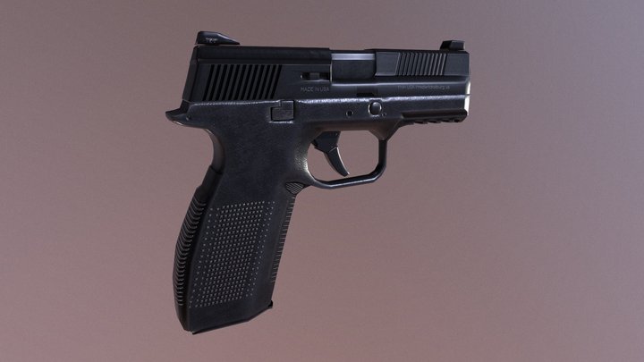Semi-auto Pistol 3D Model