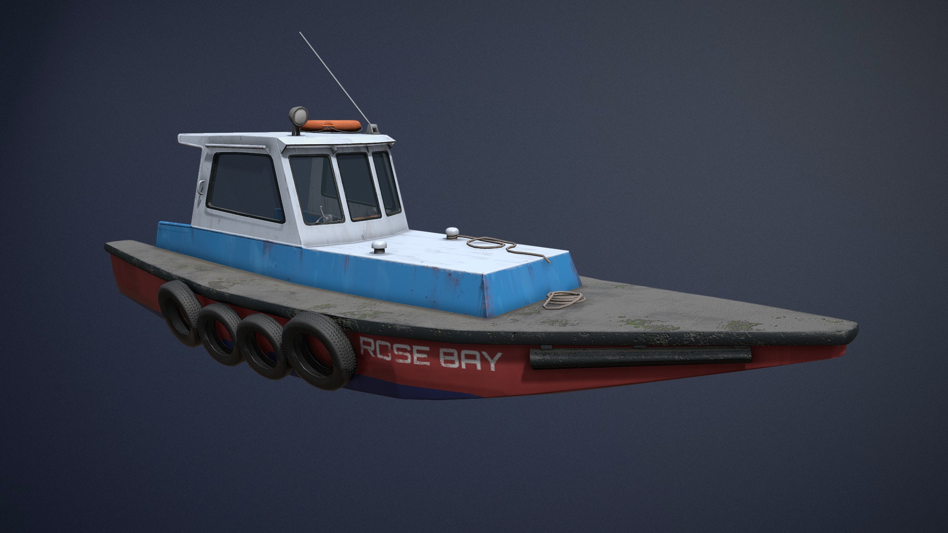 3D model Old Boat game-ready asset - This is a 3D model of the Old Boat game-ready asset. The 3D model is about a small boat on a small boat.