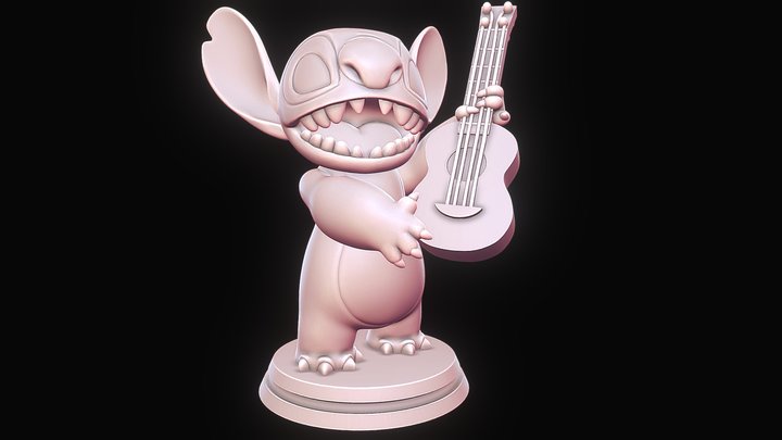 Stitch with a guitar - Lilo and Stitch 3D Model