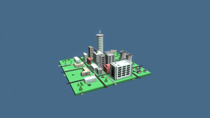 Low Poly City / Assets Pack / Free Download 3D Model