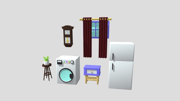 Isometric Furniture 3D Model