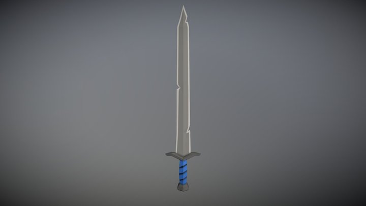 Low Poly Longsword 3D Model