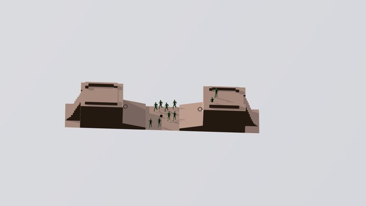 The ballcourt at Sayil, Mexico 3D Model