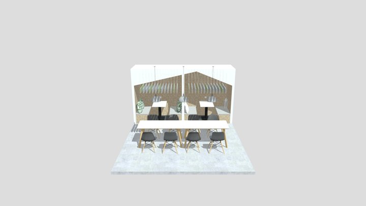 车厢卡座·轻钢龙骨石膏板·场景 3D Model