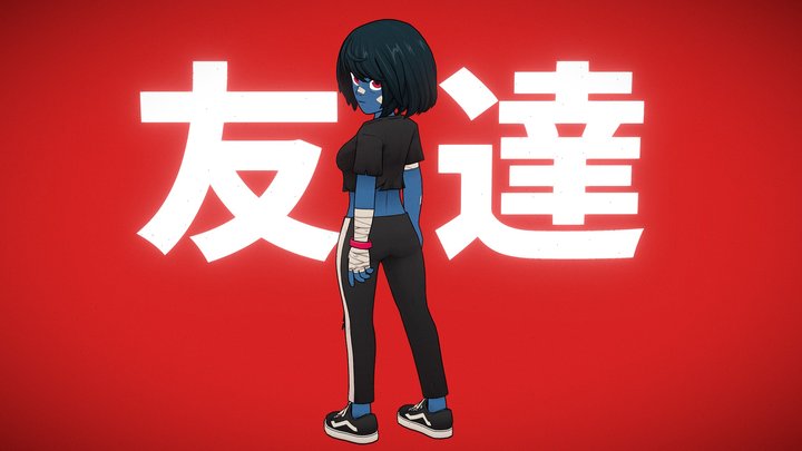 3D Anime Girl | Stylized Character Model 3D Model