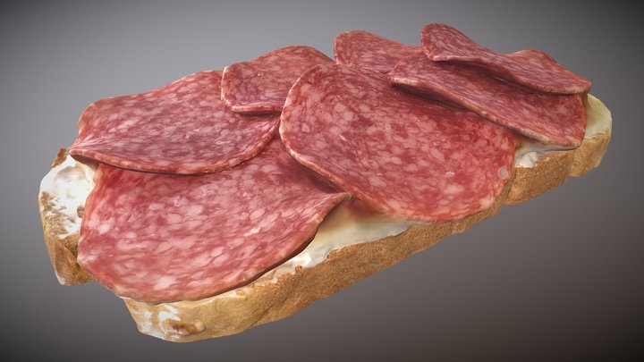 Simple salami sandwich 3D Model