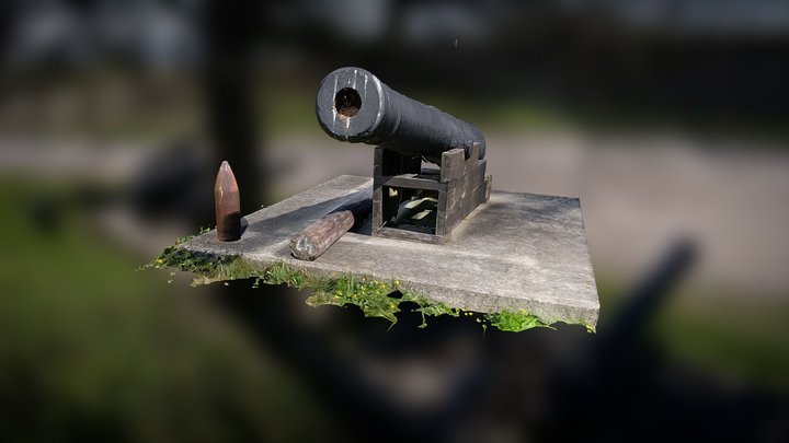Old cannon, Karlskrona naval base, Sweden 3D Model