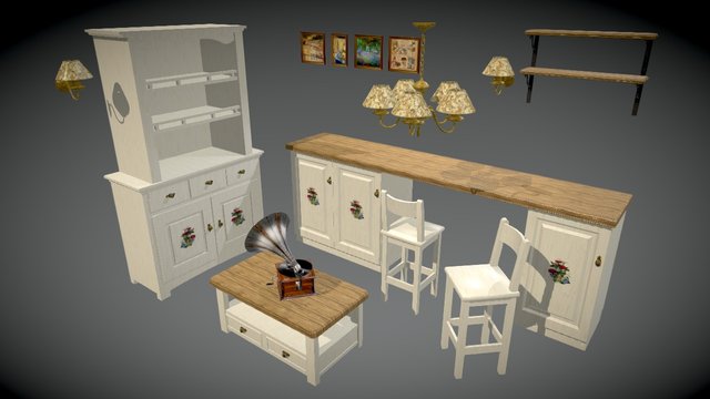 Kitchen in Provence style 3D Model