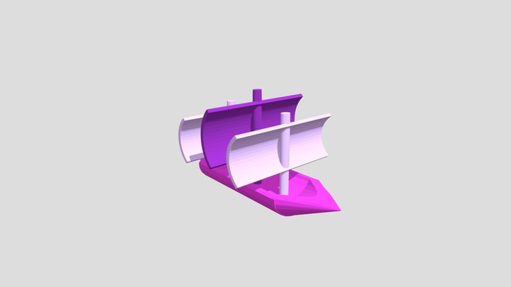 pink n purple boat 3D Model