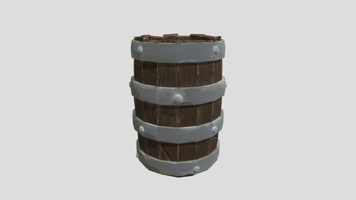 Stylized Barrel 1 3D Model