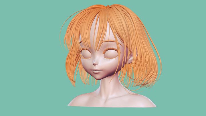 3D model Game Hair - Female Hairstyle V2 VR / AR / low-poly