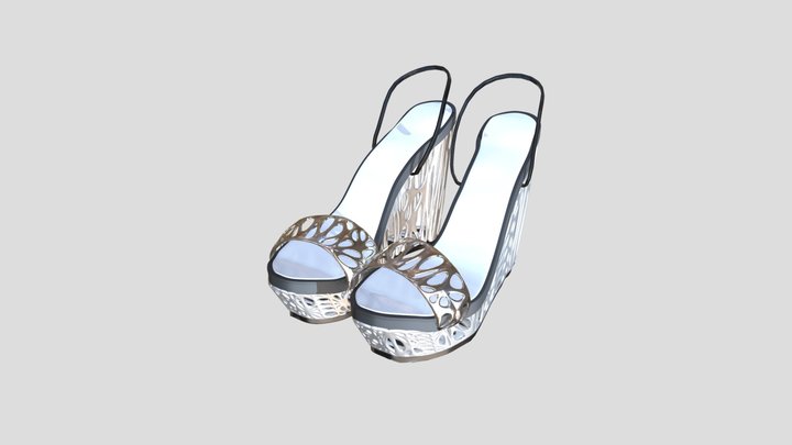 Organic wedge sendals , high heels 3D Model