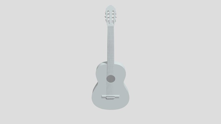 Classical Guitar Yamaha C40 High Poly 3D Model