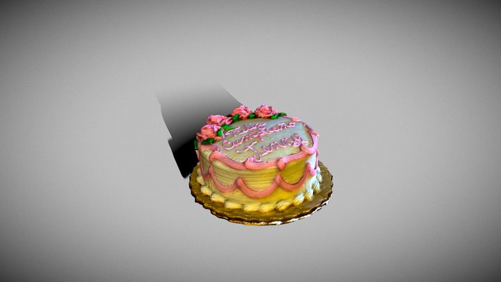 Moms Birthday Cake 3D Model