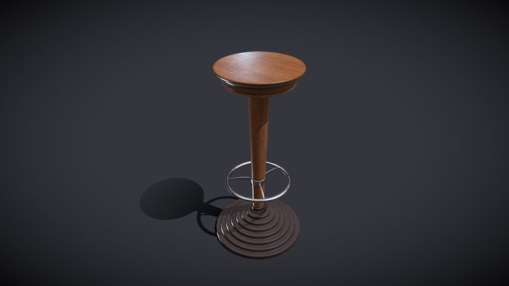 Wooden Stool Game Asset 3D Model