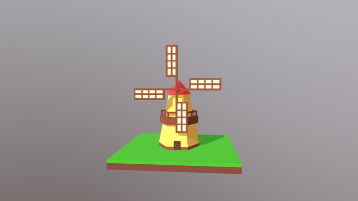 Lowpoly_Windmill_Animation 3D Model