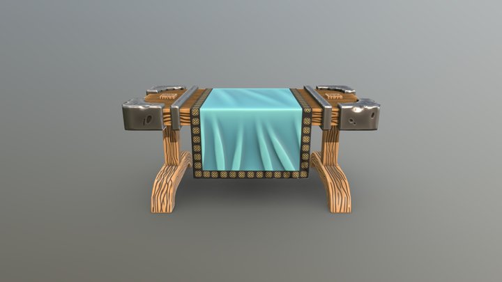 Medieval Stylized Table Game Asset 3D Model