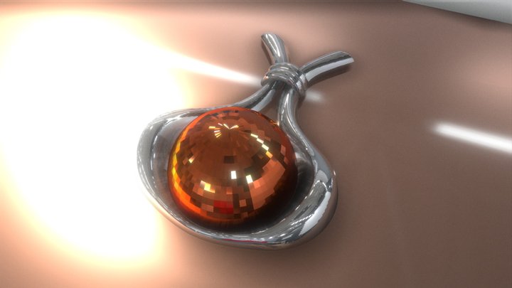 Modelado y texturizado: Joya simple de plata 925 3D Model