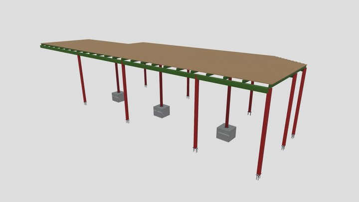 MEZANINO ACE (AÇO + MADEIRA) 3D Model