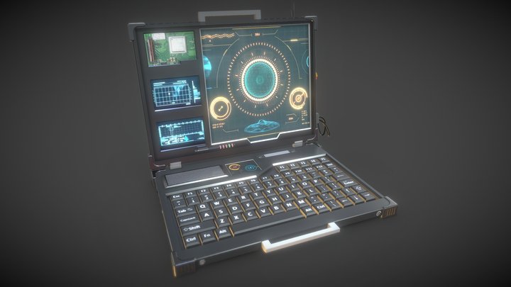 CyberPunk Laptop 3D Model