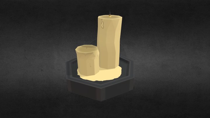 Low-Poly Candles (Spooky Model Series, 2/6) 3D Model