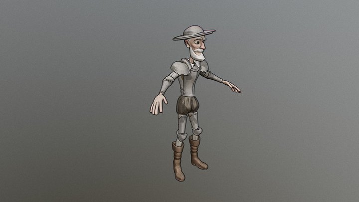 Don Quijote outline 3D Model