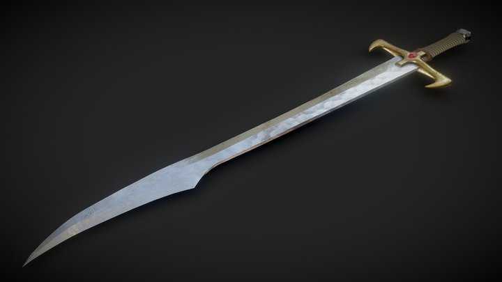 (FREE) Turkish fantasy sword 3D Model