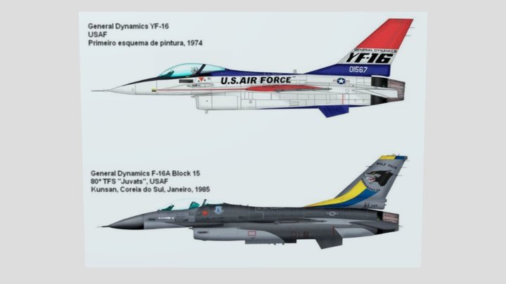 YF-16 and F-16A design template. – Free 3D Model STL