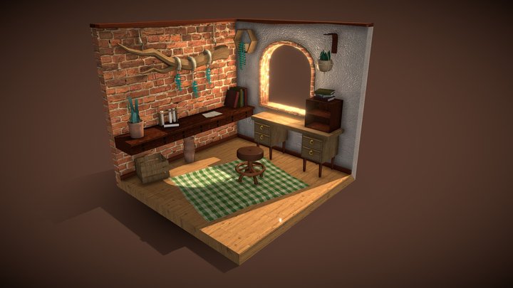 small study room 3D Model