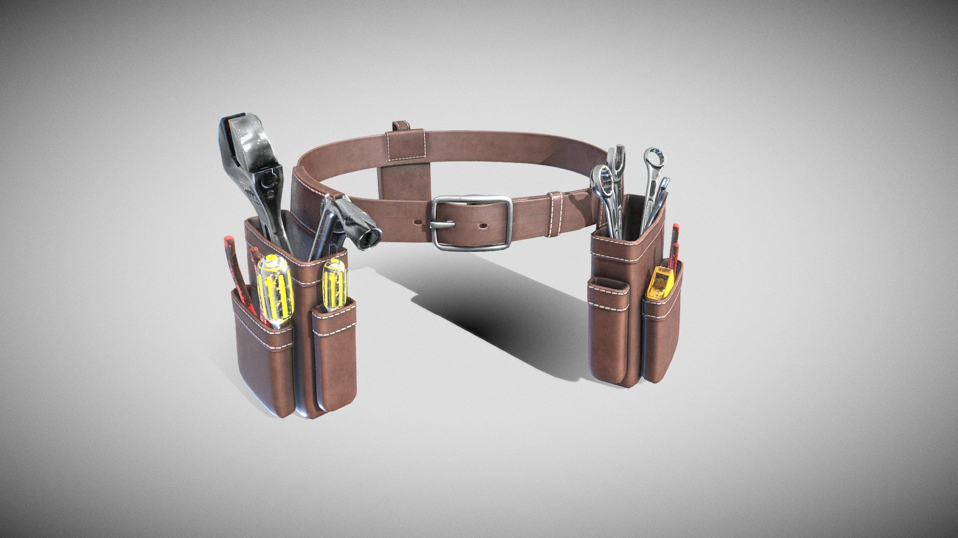 Worker Toolbelt With Tools Buy Royalty Free 3D model by Pbr_Studio