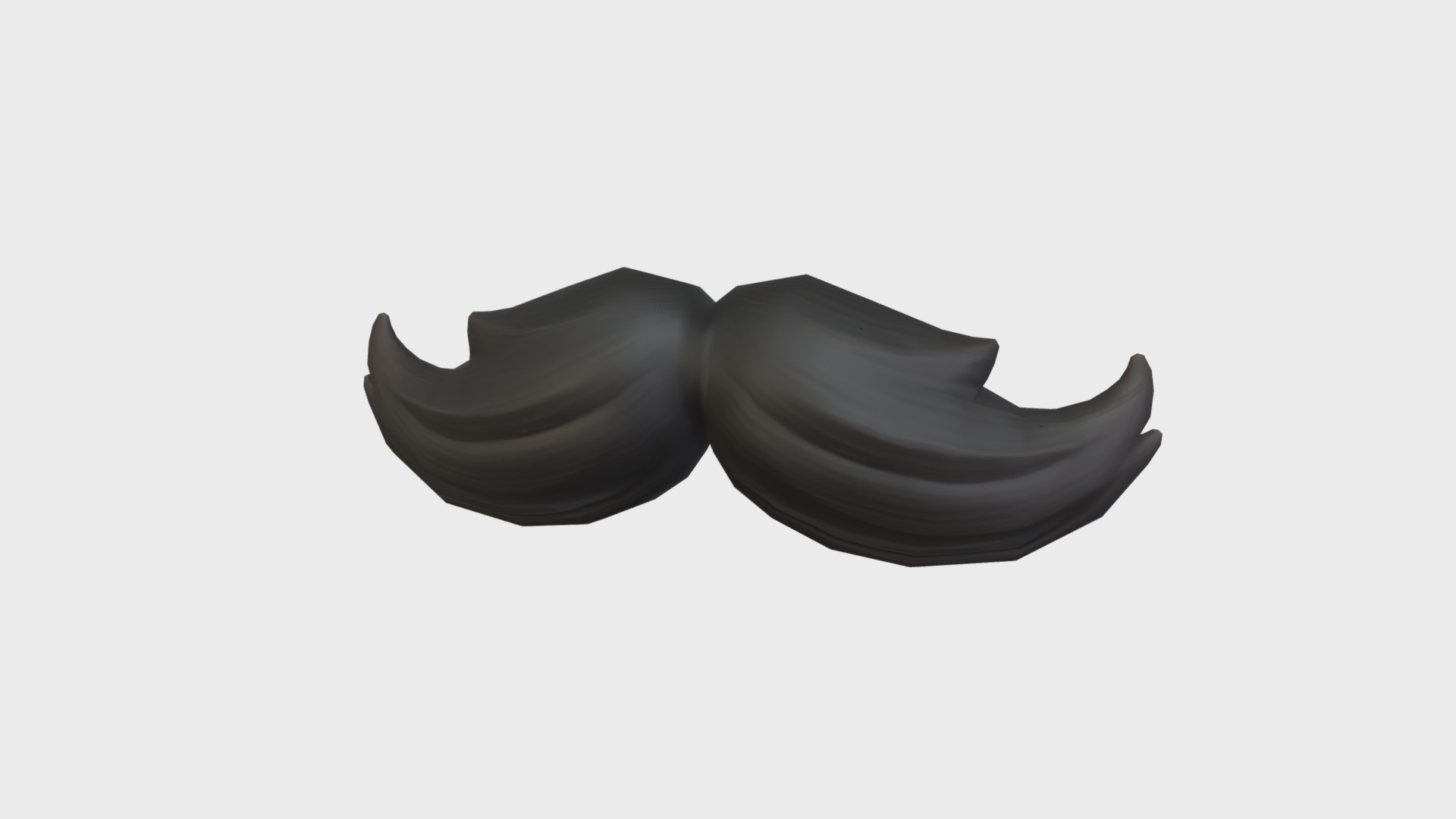3D model Mustache - This is a 3D model of the Mustache. The 3D model is about a black hat with a white background.