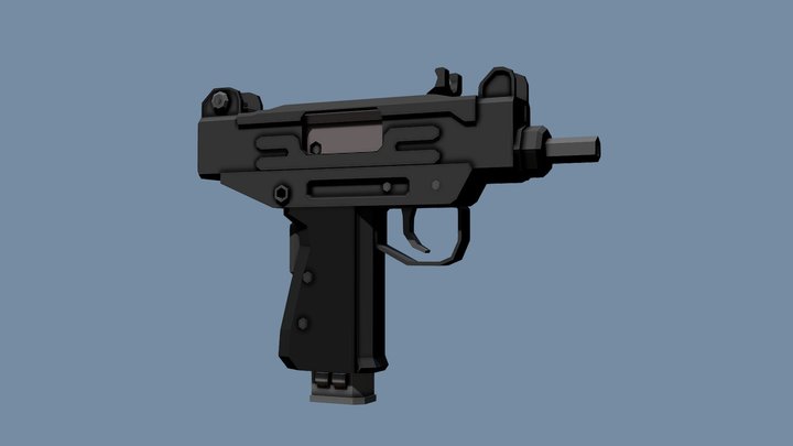 Low-Poly Micro Uzi – Free 3D Model STL
