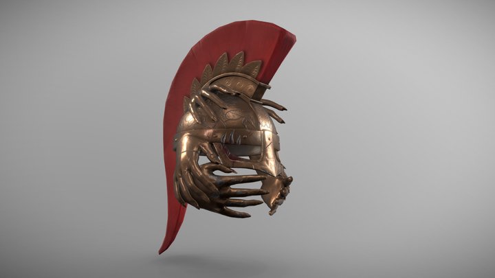 Fantasy-medieval helmet "fallen hands" 3D Model