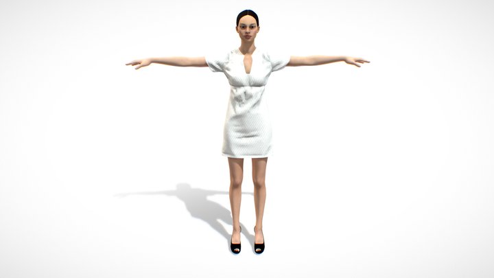 Girl Dress ( Rigged ) 3D Model