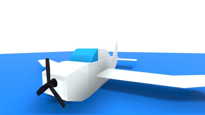 Low-poly General Aviation Plane 3D Model