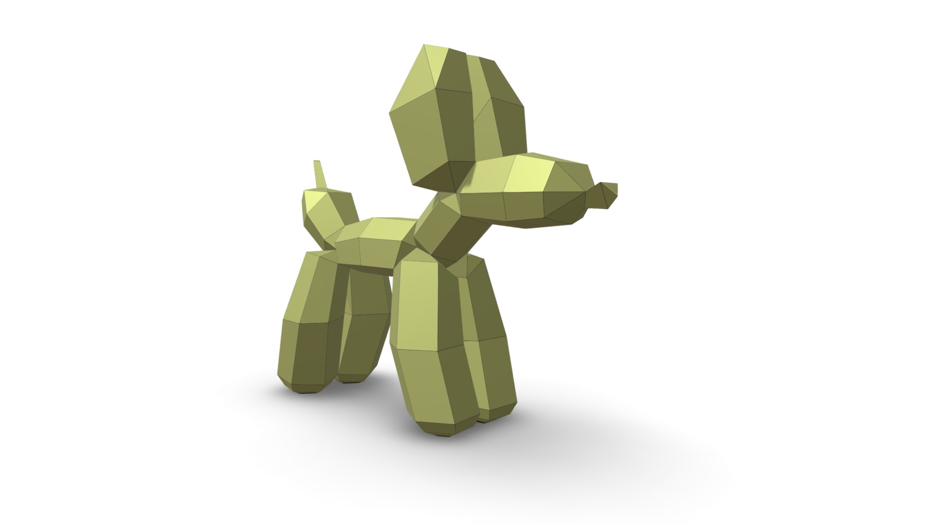 3D model Baloon Dog Stay - This is a 3D model of the Baloon Dog Stay. The 3D model is about a green origami animal.